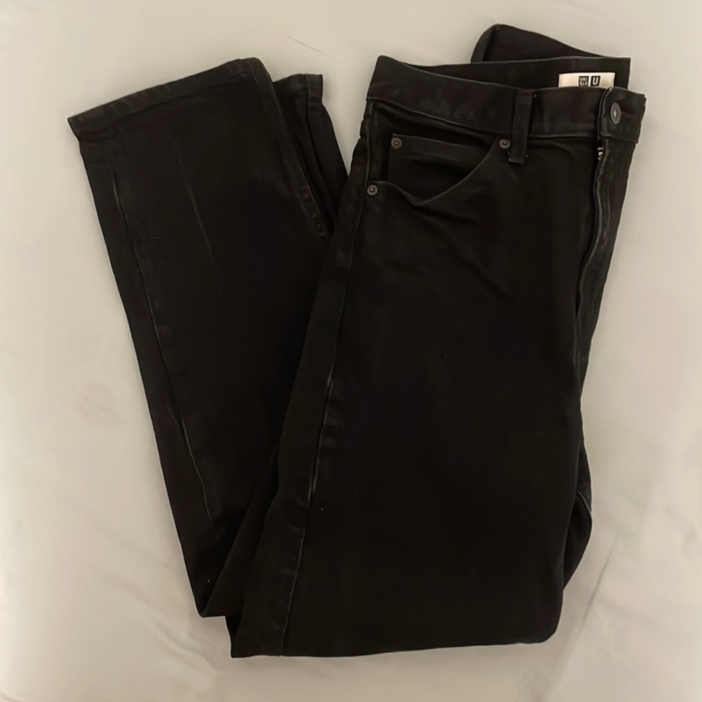 Uniqlo U high waisted straight black jean